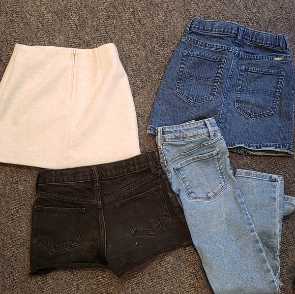 Girls Jeans Skirts Short Bundle Lot of 4 Old Navy Oshkosh Denim Distressed - Picture 3 of 5